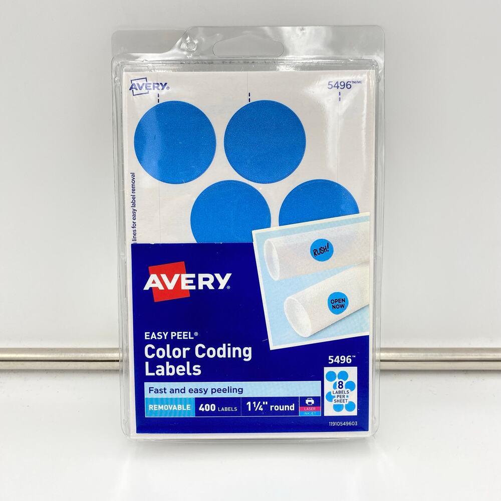 Avery Blue Color Coded Labels #5496 1.25 Inches 400 Count NEW